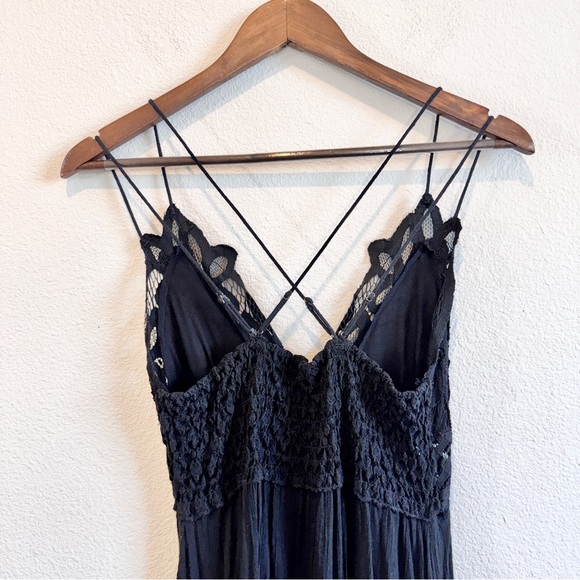 FP One Adella Mini Slip Dress Womens L Black Bohemian Festival Fairy Grunge Boho - Picture 10 of 12